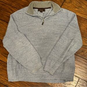 Tasso Elba 1/4 Zip Pullover Men's XL 100%
Cotton Blue Knitted Adults